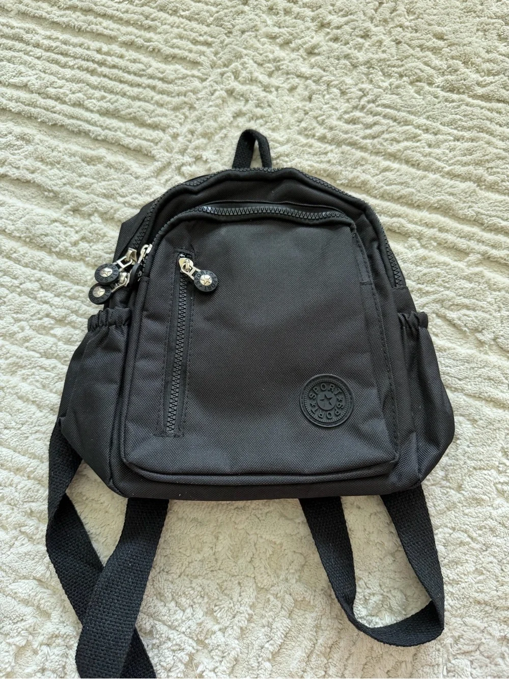 Black Sporty Mini Backpack